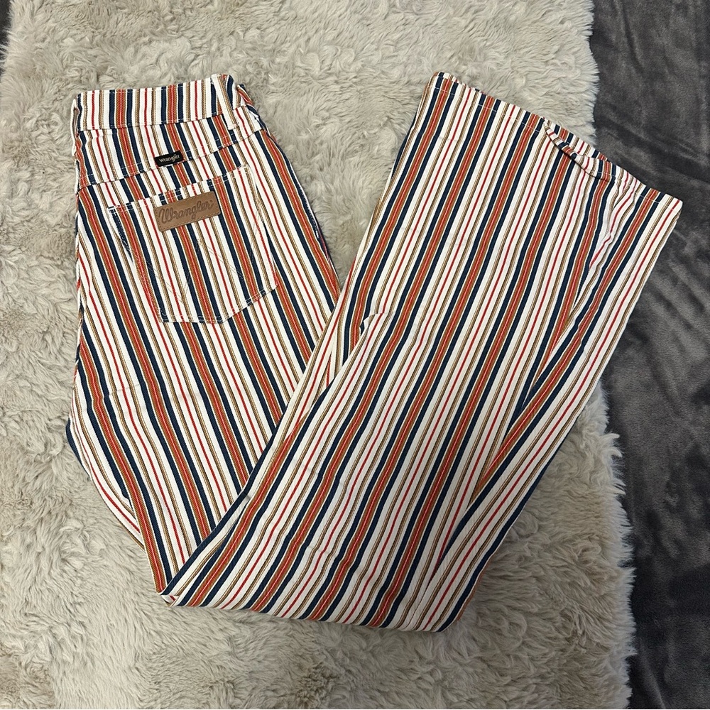 Wrangler Striped High Rise Flare Jeans 28 x 32